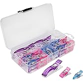 SINGER Sewing & Quilting Clips, 24ct - Large, Small & Mini Fabric Clips for Crafts - Assorted Color Quilt Clamps, Multi-Use S