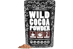 Wild Foods Organic Cocoa Powder | Single Origin Unsweetened Keto Chocolate Powder for Cooking & Baking | 100% Natural Cacao Beans | Sugar Free Non Dutch Raw Superfood | 12 oz