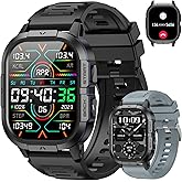 Smart Watch for Men Fitness Tracker: Military Waterproof Make Answer Call Digital Mens Watches Running Step Pedometer Smartwatch Android Phone iPhone Samsung Compatible Sleep SpO2 Heart Rate Monitor