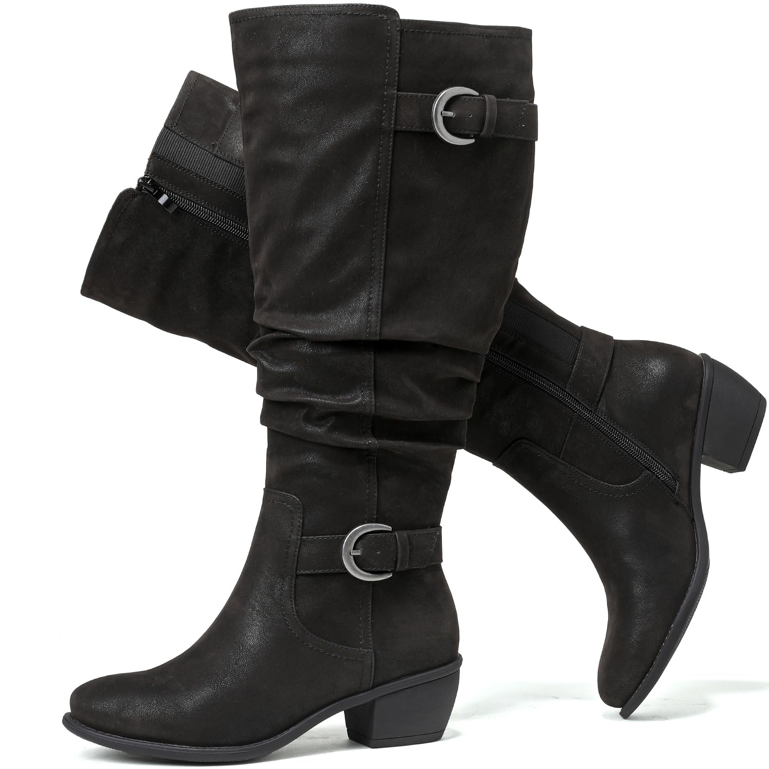 wide width boots with heels