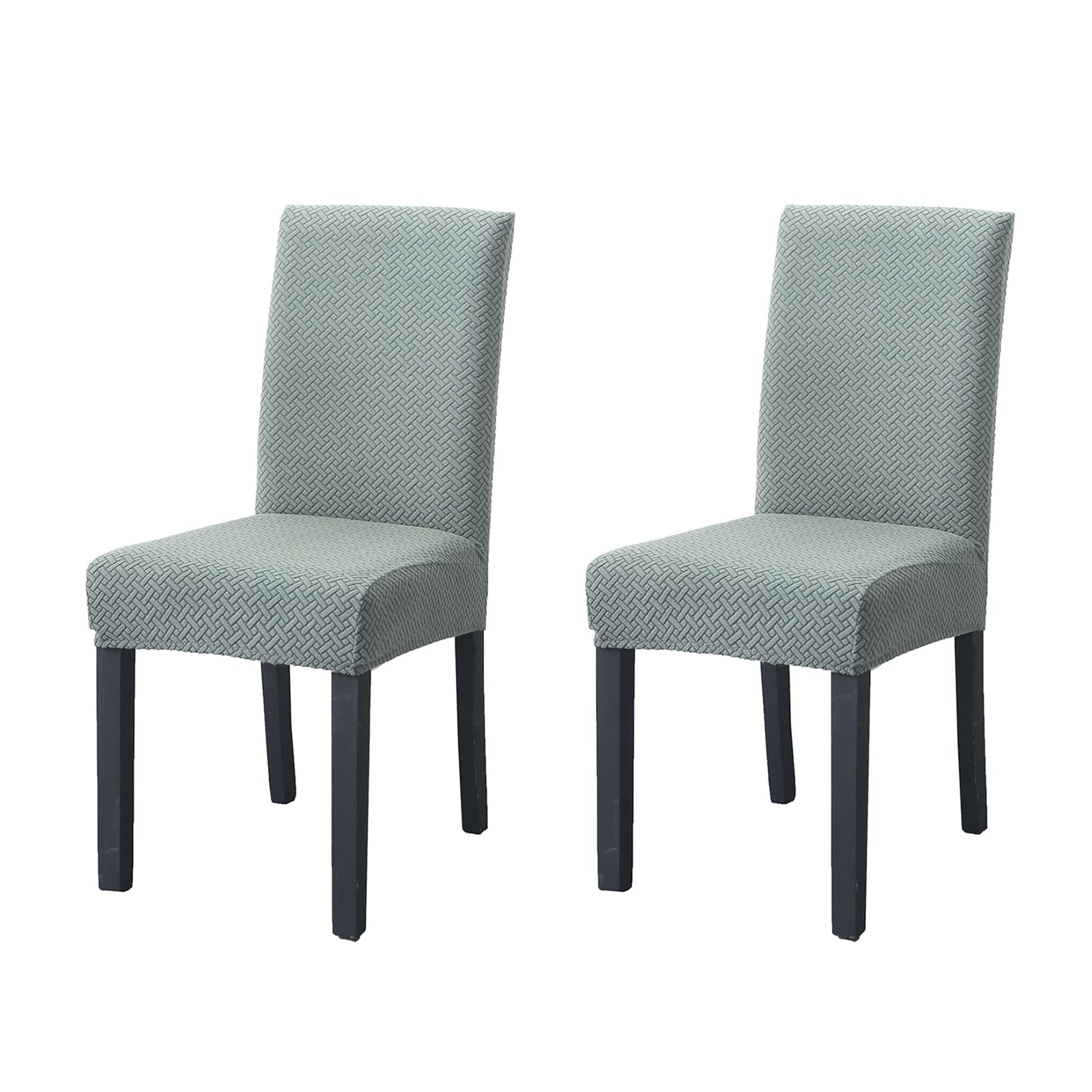 PETCUTE Dining chair covers stretch chair covers dining seat covers Set of 2 Green