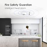 WISUALARM Heat Alarm 10-Year Battery Kitchen Detector BS 5446 Mute Remote view 3