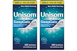 Unisom Nighttime Sleep-Aid Gels, Diphenhydramine HCI, 100 Count (Pack of 2)