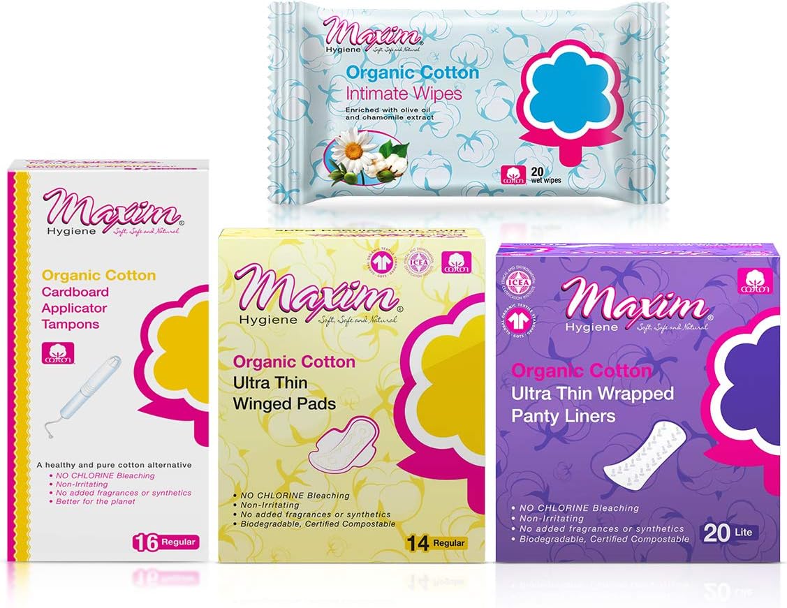 Maxim Organic Cotton Tampons with Applicator, Contour Maxi