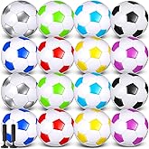 Soulchen 16 Pcs Gifts Soccer Balls Bulk with 2 Pcs Pump Size 3/4/5 Deflated Training Soccer Ball for Charity Youth Adult Sports Training Practice Game Play, 8 Color