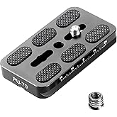 Manbily Camera Quick Release Ball Head (70x38mm) 1/4" Screw Universal Metal Arca Swiss Quick Release Plate Tripod Adapter Mount QR Plate for DSLR Camera (PU-70)