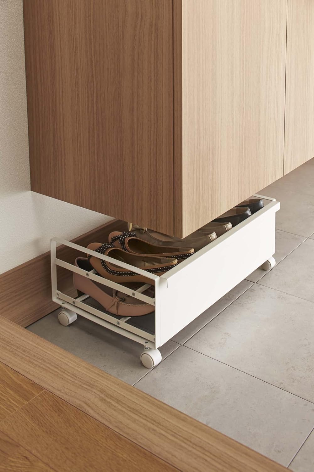 metal rolling shoe rack on Clothing Closet Storage White Yamazaki Home Frame Rolling Shoe Rack Home Classiccakes Co Nz