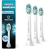 Philips Sonicare C2 Plaque Control - Genuine Replacement Electric Toothbrush Heads, White, 3 Pack, HX9023/65