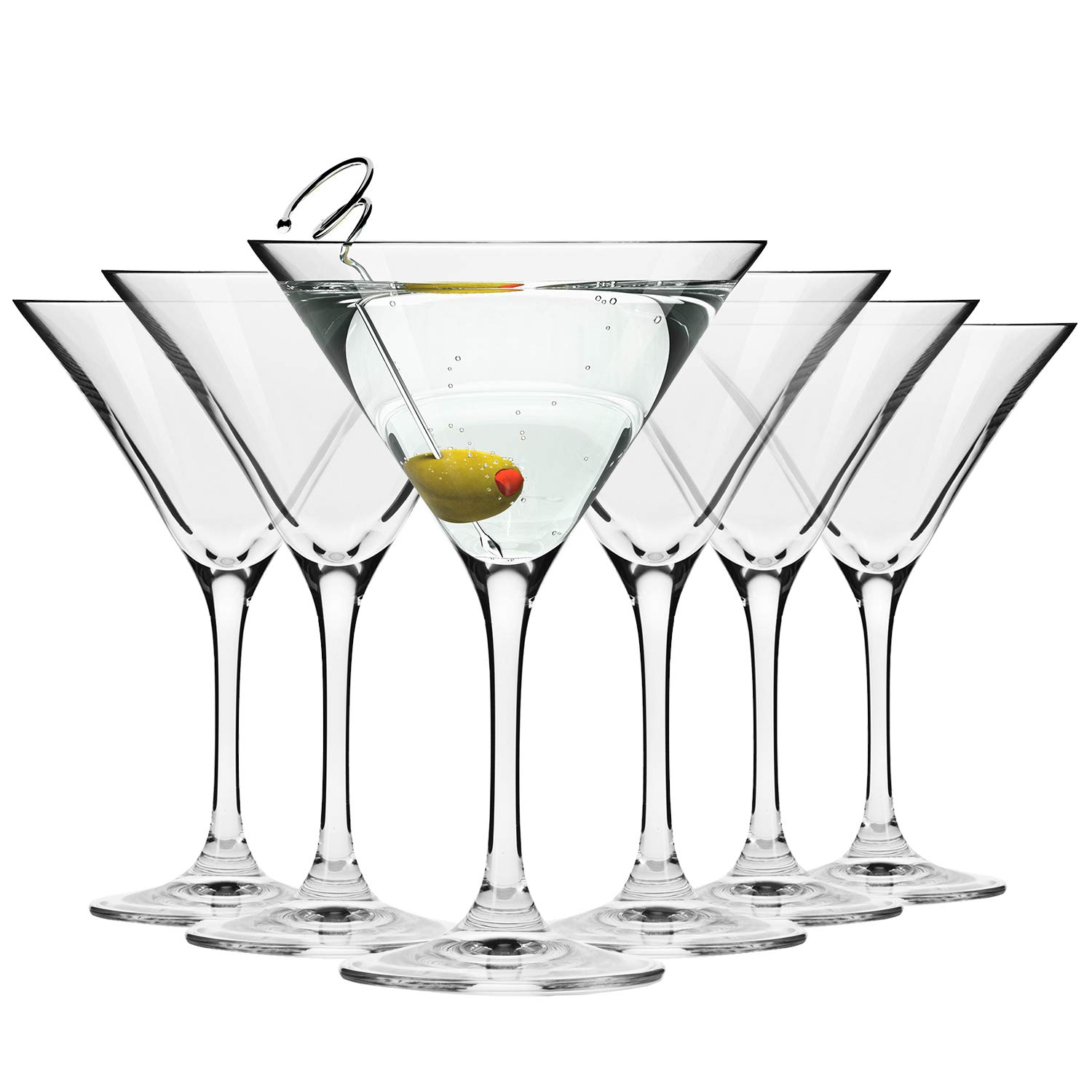 Krosno Martini Cocktail Glasses Drinking Set | Set of 6 | 240 ML | Avant Garde Collection | Perfect for Home, Restaurants and Parties | Dishwasher Safe