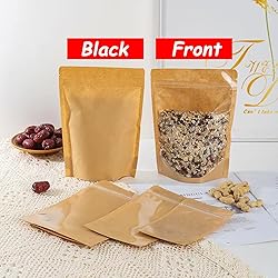 100 PCS Stand Up Pouches,8 x 12 inch Kraft Paper