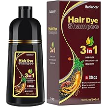 Bablabear Dark Brown Hair Color Shampoo for Gray Hair 500ML Instant Hair Dye Shampoo for Men &amp; Women-3 in 1 Color Shampoo