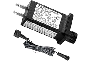 AIROADS 12V 1A LED Controller with Extension Cord, Replacement Model JT-DC120V1000-F Class 2 Power Supply Ip44 Low Voltage Transformer for Christmas String Light Inflatable Decorations