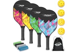 FLYDOT Pickleball Paddles Set of 4,USAPA Approved,4 Indoor&Outdoor Pickleball Balls, Carrying Bag, 4 Cooling Towels,4 Pack Paddles,Pickleball Paddles Pack Gifts for Beginner&Pro