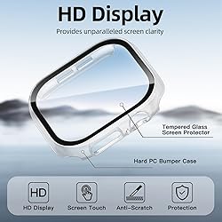 Adorve 3 Pack Tempered Glass Case for Apple Watch