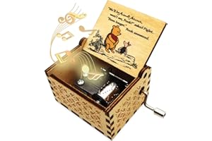 ukebobo Wooden Music Box - The Pooh Saying Music Box, Gift for Friend, Cousins, BFF, New Year's Gifts- 1 Set