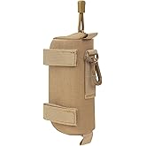 DODAMOUR Tactical Hard Shell Sunglasses Case - Molle Eyeglasses Pouch with Carabiner, Heavy Duty Nylon Zipper Eyewear Carrier Box for Hiking Camping Outdoor (Tan)