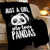 Panda Blanket Cute Panda Plush Throw Blanket Super Soft Cozy Warm Fleece Just A Girl Who Loves Panda Bedding Blanket Gifts for Kids Girls Boys Women 40"X50"