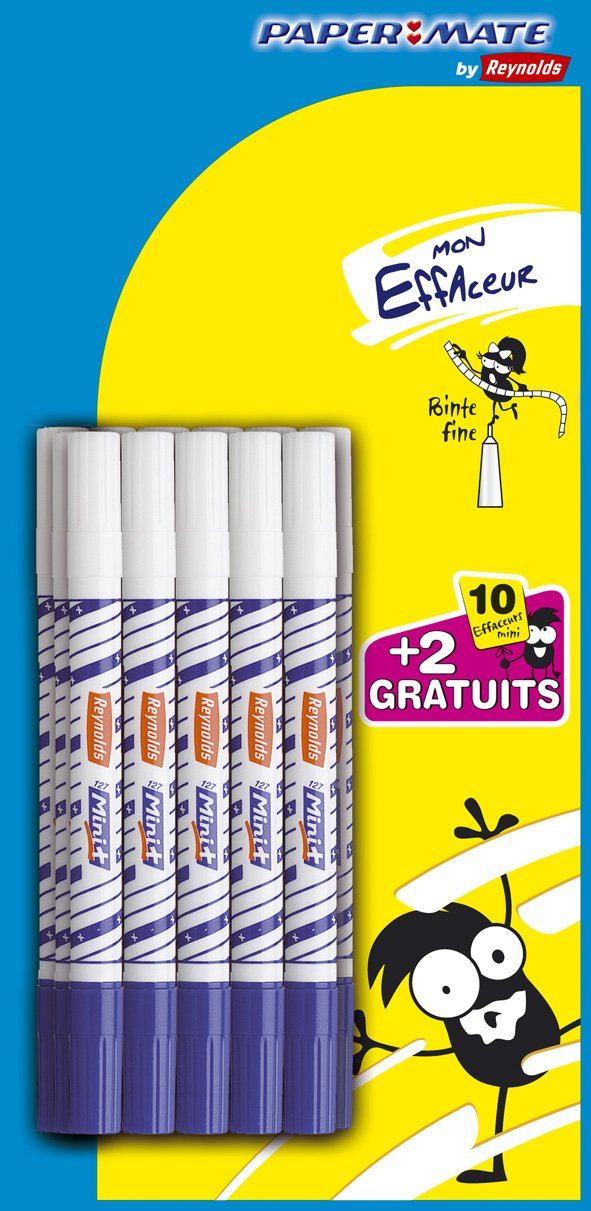 Pack of 10 Mini Erasers + 2 Free – Paper – Fine Tips