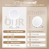 MOMOKUBA Lighted 20x/1x Makeup Mirror Rechargeable 3 Color Dimmer view 6