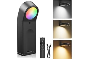 AIFEI Picture Lights for Wall, 4000mAh Rechargeable Battery Operated Picture Light with Remote, Dimmable 3 Color Temps & 8 RG