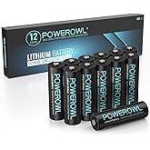 POWEROWL Lithium AA Batteries, 1.5V High Capacity Double A Battery for Camera Freezer Thermometer etc,12 Pack (Non-Rechargeab