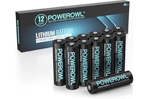 POWEROWL Lithium AA Batteries, 1.5V High Capacity Double A Battery for Camera Freezer Thermometer etc,12 Pack (Non-Rechargeab