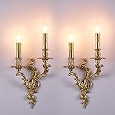 XYDikssn Rustic Brass Wall Sconce French Wall Light Fixture Retro Farmhouse Mid Centry Lantern Wall Sconce for Bedroom, Hallw