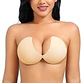 CYDREAM Sticky Strapless Adhesive Bra for Women - Invisible Push up Silicone Nude Bra for Backless Dress Upgraded Clasp Bras
