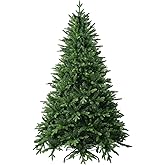 7 FT Artificial Christmas Tree with 1971 PE&PVC Mixed Branch Tips, Unlit Hinged Premium Spruce Fake Xmas Trees, Green, Foldab