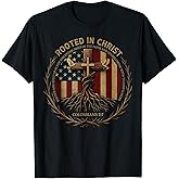 Rooted in Christ Shirt, Jesus Shirts, Cross Christian T-Shirt