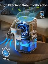 EasyAcc 1200ml Electric Dehumidifier Quiet Auto Shut Off LED Lights White view 2