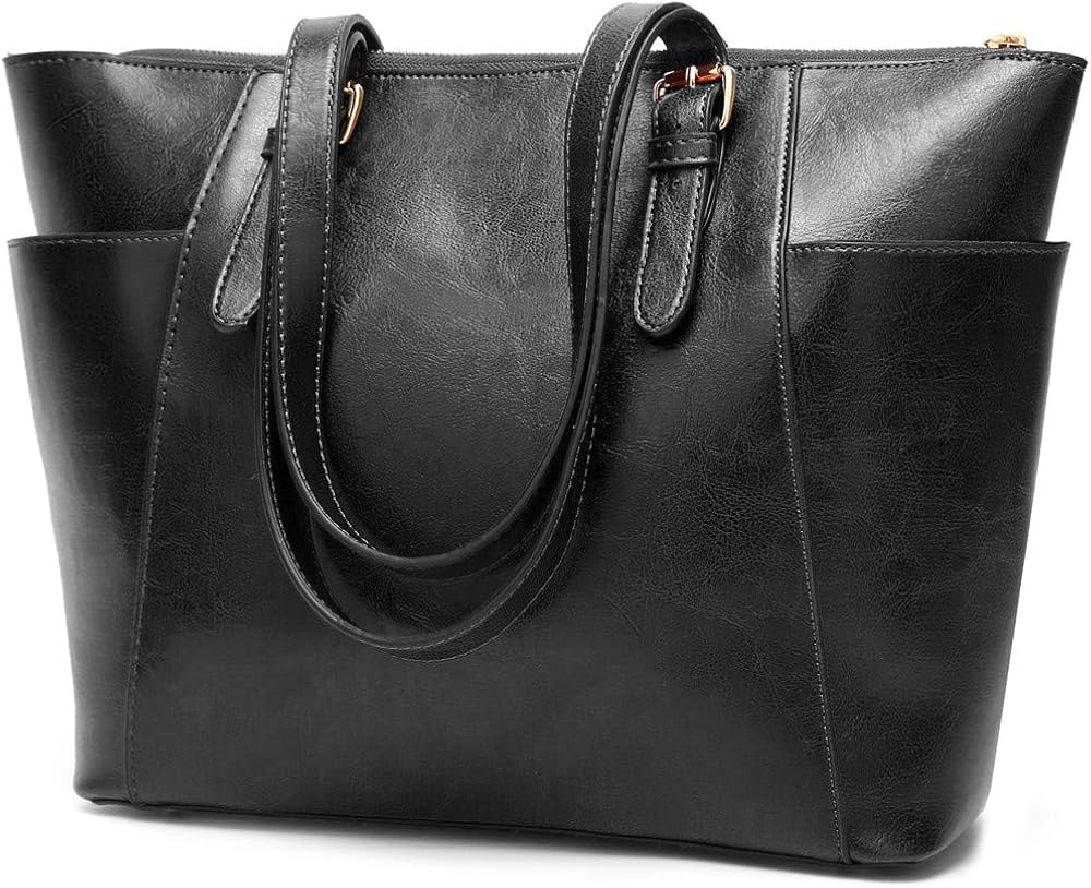 AlwaySky Women's Classic-chic Tote Bag Satchel, Black, Size 1