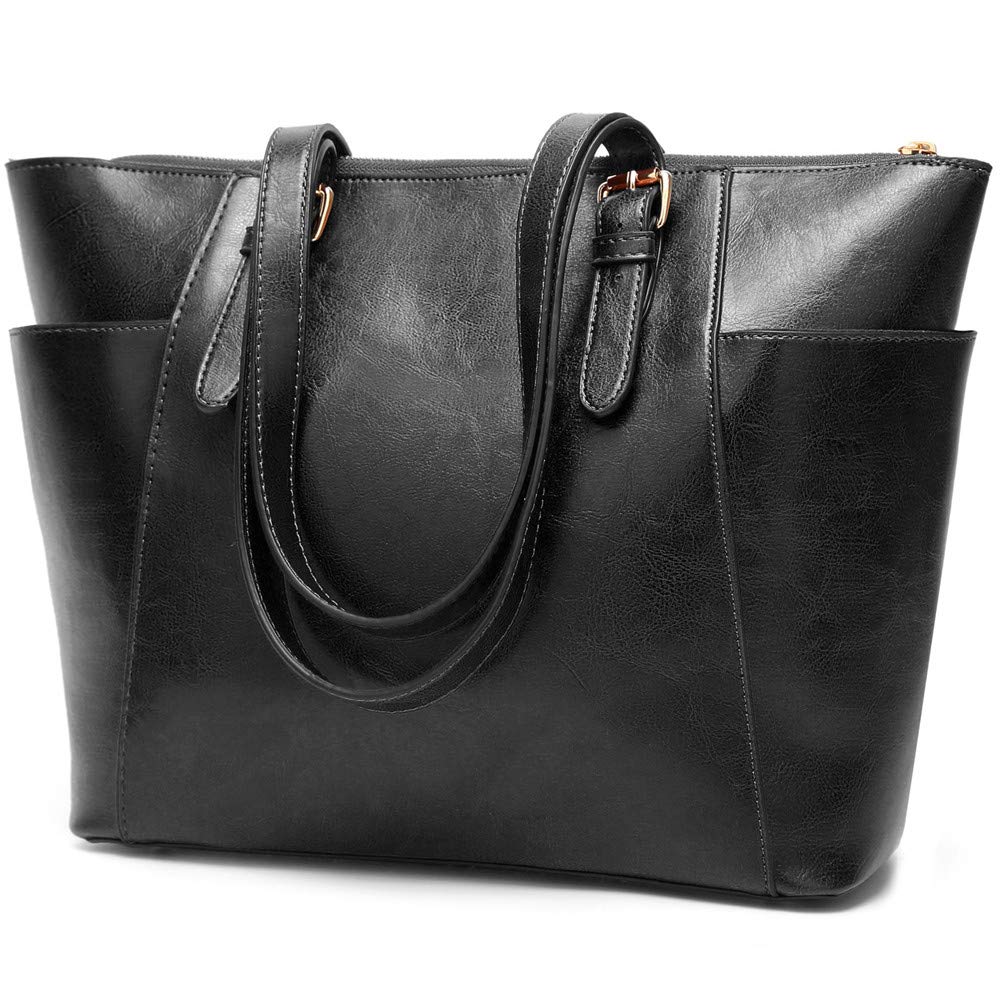 AlwaySky Women's Classic-chic Tote Bag Satchel, Black, Size 1