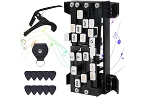 FormiPow Guitar Chord Presser, 16 Chords Guitar Chord Helper, Chord Presser Guitar with Picks & Capo, Guitar Learning Aid Tool Kit for Beginners (Black)