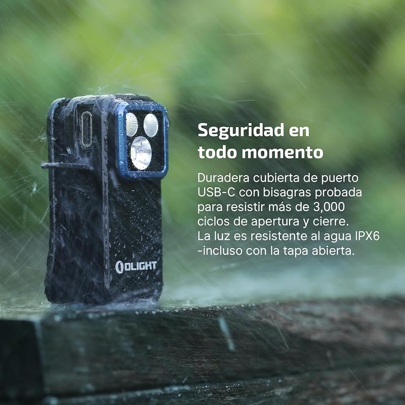 Lanterna Oclip Pro EDC Recarregável Clip de Bolso 500LM Compacta Conveniente USB C Ferramenta Portátil Magnética para Trabalho Noturno (Preto)