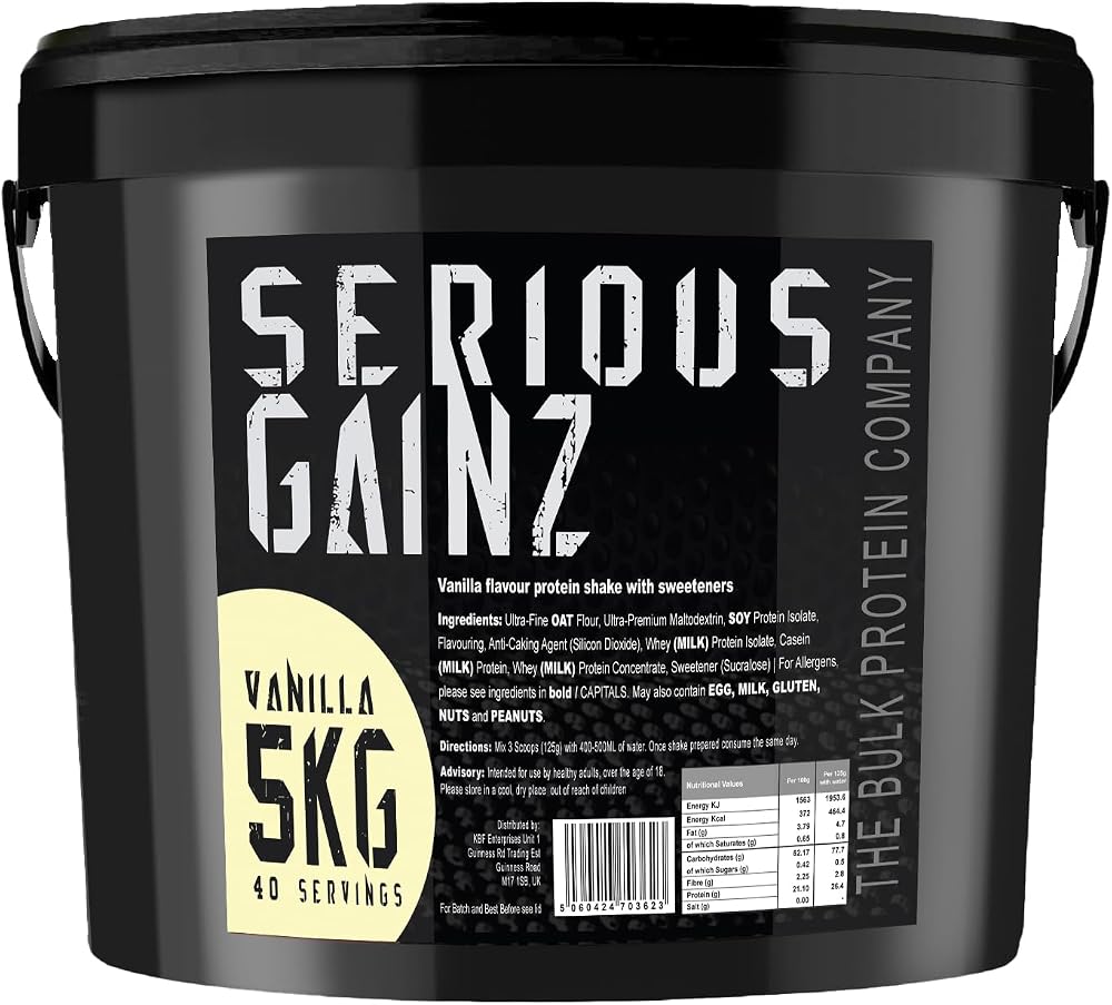 The Bulk Protein Company Serious Gainz Mass Gainer Vanilla 5 kg
