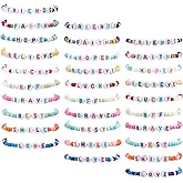 Pinsit 30PCS Friendship Bracelets, Cute Colorful Letter Beaded Bracelets for Birthday Gifts Party Favors Costume Accessories