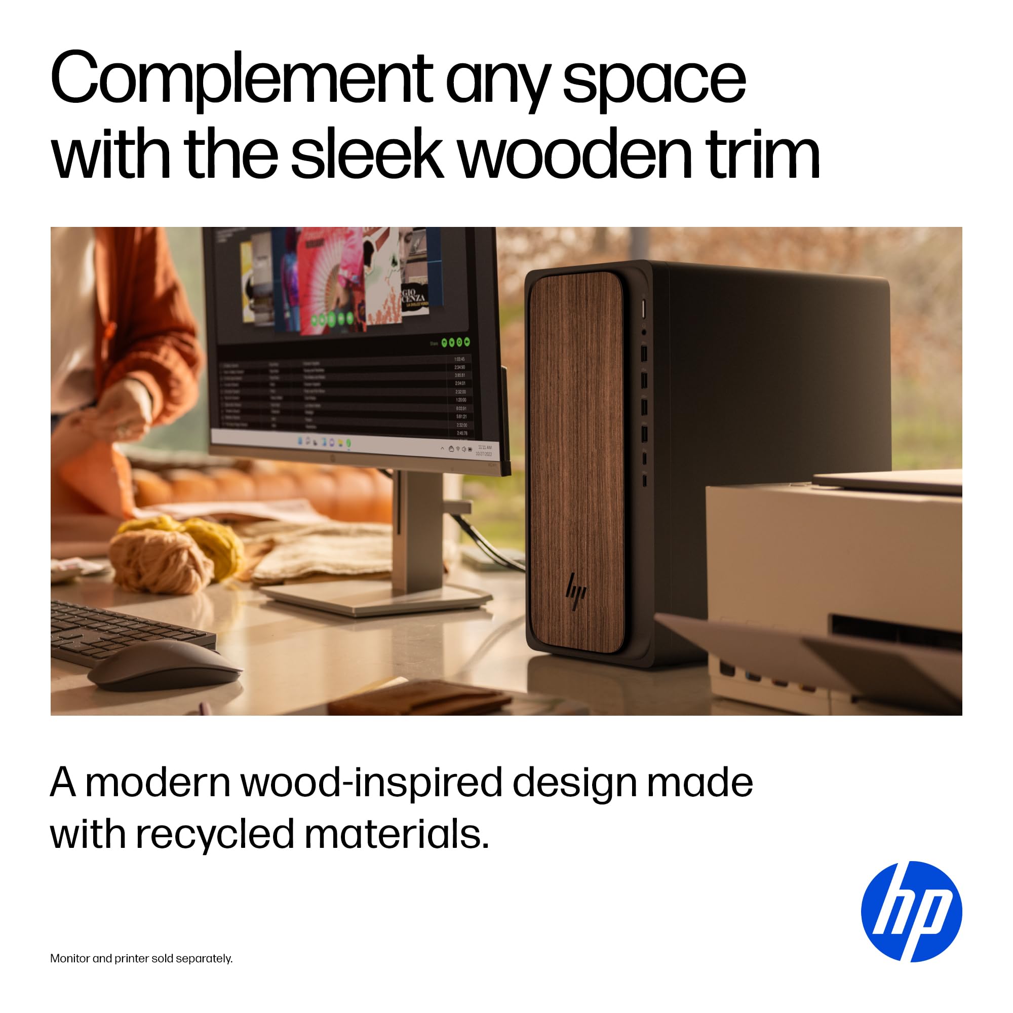 HP OmniDesk Desktop PC, Intel Core Ultra 7 265, 32 GB RAM, 2 TB SSD, Intel Graphics, Windows 11 Home, Microsoft Copilot, Dark Wood, M03-0060 (2025)