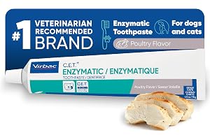 C.E.T. Enzymatic Toothpaste for Dogs and Cats, Poultry, 2.5oz | Plaque and tartar control for fresh breath, pet dental care toothpaste, Dual enzyme system, poultry flavored toothpaste