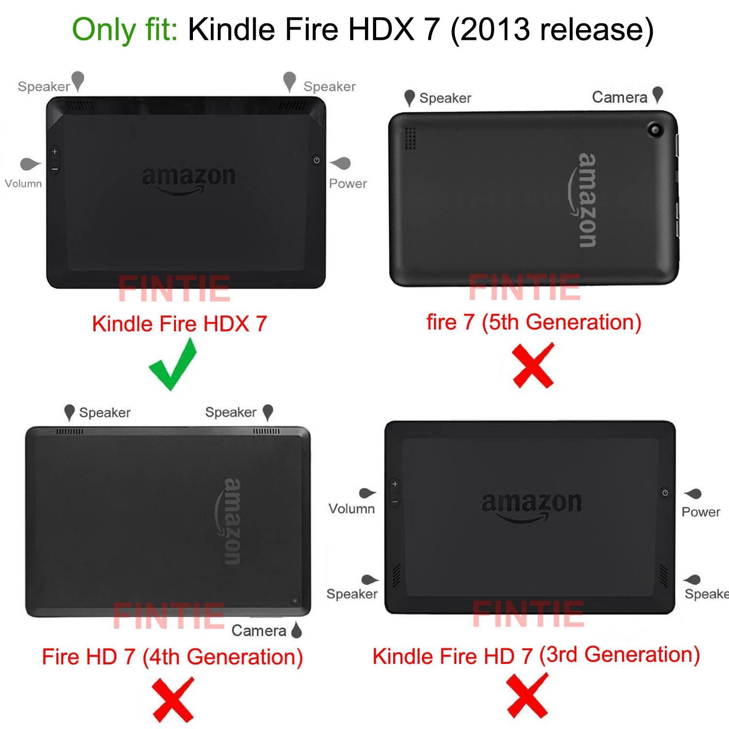 Fintie Folio Case for Fire HDX 7 - Slim Fit Leather Standing Protective Cover with Auto Sleep/Wake (Will only fit Kindle Fire HDX 7