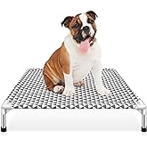 Kuntrust Elevated Outdoor Dog Bed, Medium Size, Cotton Material, Non-Slip Feet, Fits up to 70lbs
