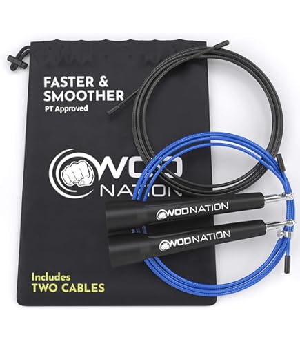 BRANK SPORTS Replacement Steel Jump Ropes - 12' Length With 2 Diameters For CrossFit Training