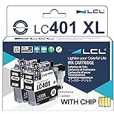 LCL LC401 LC401XL Black High Yield Ink Cartridge Replacement for Brother LC401BK LC401XLBK Replacement for MFC-J1010DW MFC-J1