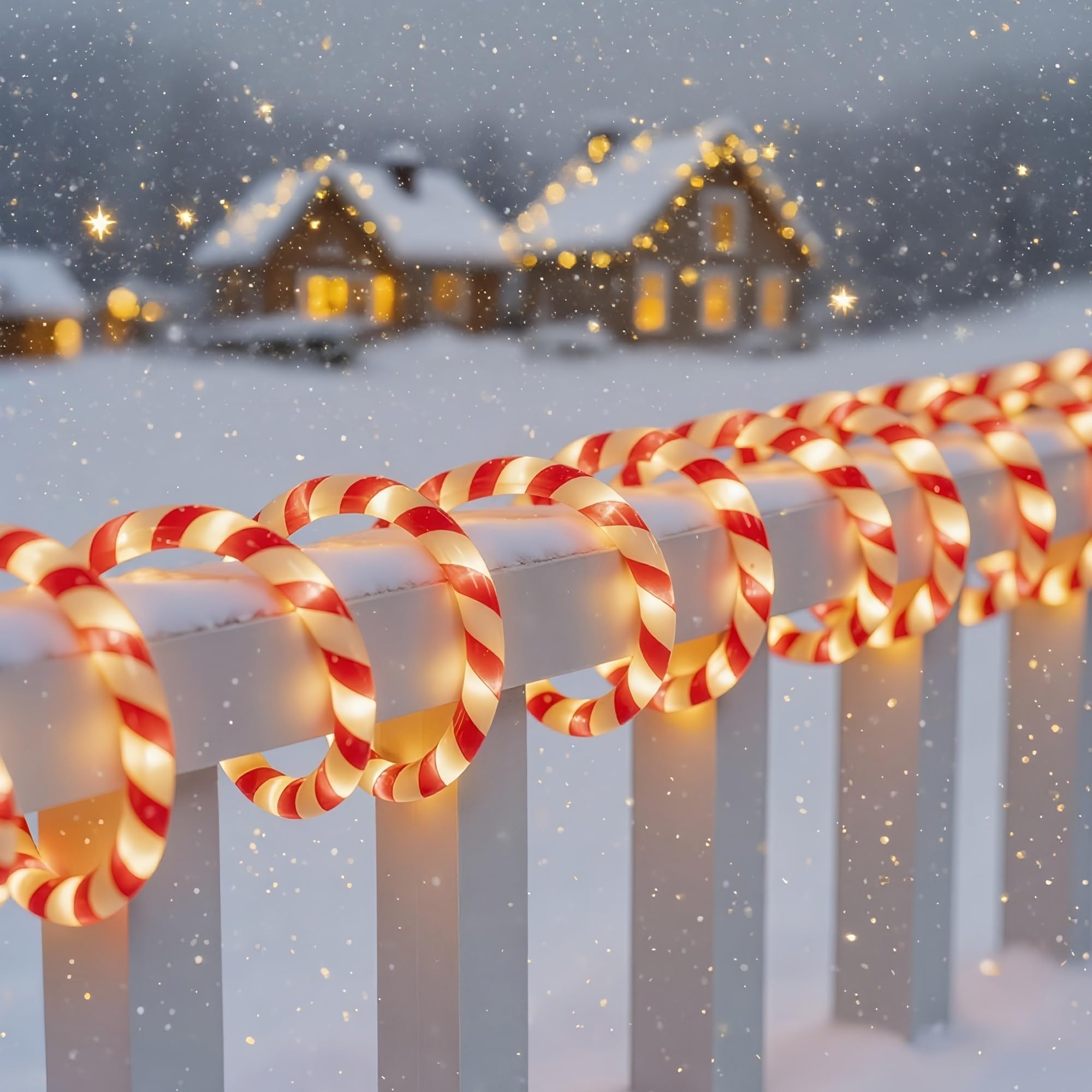 Photo 1 of Watereem 360 LED Christmas Lights, 40 FT Candy Cane Rope Lights, Waterproof Xmas Tree Light, Connectable Tube Light Plug in for Indoor Outdoor Garden Yard Holiday Wedding Festival Party Decoration
