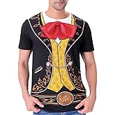 Funny World Men's Mariachi T-Shirts Graphic Short Sleeve Mexican Fiesta Costume