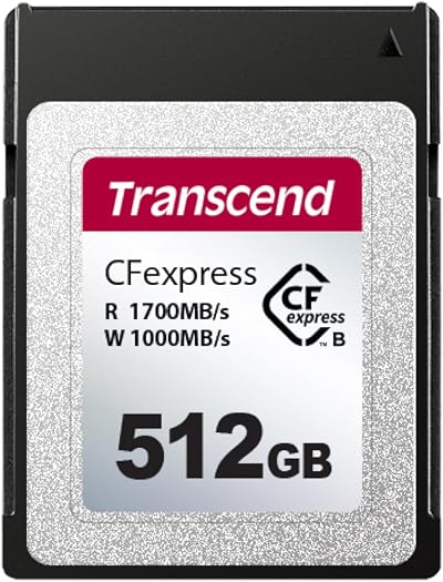 Transcend 512GB CFexpress Type B 820 Memory Card 1700MB/s 4K Video Photography
