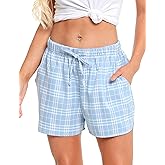 Vlazom Women's Pajama Bottoms Sleeping Patterned Shorts Soft Lounge Casual Pants for Yoga Gym Running