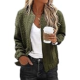 EVALESS Bomber Jackets for Women Spring Fashion 2026 Cute Jacquard Coats Lightweight Zip Up Jackets Dressy Casual