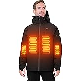 ANTARCTICA GEAR Heated Jacket, Ski Jacket Coat, With 12V/16000mAh Battery Pack, 5 Areas Heating Thicken Men Winter Coat