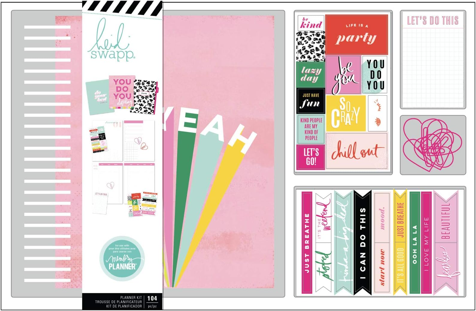 American Crafts Heidi Swapp Large Memory Planner Spiral Bound Boxed Kit-Color Fresh, Oh Yeah